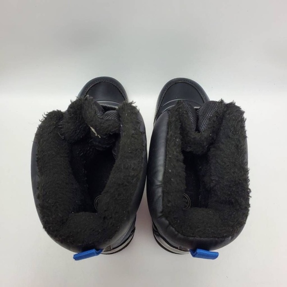 Wonder Nation Sintetico Winter Skater Boot Black Blue Lace Up Size 5 - Picture 6 of 12